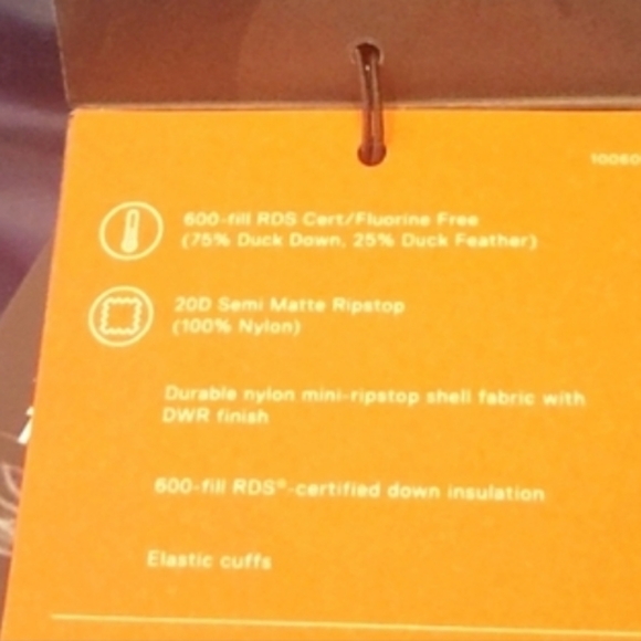 Mountain Hardwear Down Mt. Eyak Lightweight Jacket Hiking Coat M L - Picture 13 of 13